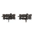 D&D Powder-Coated Stainless Steel, Self-Closing, Adjustable Hinges for Vinyl Gates - Black - DDS2HSSA (Wood Gate Hardware)