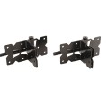 D&D Powder-Coated Stainless Steel, Self-Closing, Adjustable Hinges for Vinyl Gates - Black - DDS2HSSA (Wood Gate Hardware)