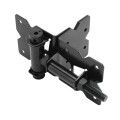 D&D Powder-Coated Stainless Steel, Self-Closing, Adjustable Hinges for Vinyl Gates - Black - DDS2HSSA (Wood Gate Hardware)