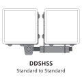 D&D Stainless Steel Hinge With Standard Side Fixing Legs (Pair) Black - Diagram
