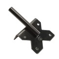 D&D Contemporary Powder-Coated, Adjustable Stainless Steel Padlockable Post Latch With Standard to Narrow Side Legs For Wood and Vinyl Gates (Black) - DDSLM - Diagram