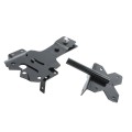 D&D Contemporary Powder-Coated, Adjustable Stainless Steel Padlockable Post Latch With Standard to Narrow Side Legs For Wood and Vinyl Gates (Black) - DDSLM - Diagram
