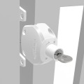 D&D LokkLatch Series 3 Adjustable Lockable Gate Latch With External Access Kit (Short Striker) (White) - LL3ABW