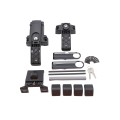 D&D Kit LokkLatch Magnetic Dual-Sided Keyed Latch & TruClose Hinges w/ 2 Side Legs (Black) - 8000-2116