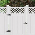 D&D Powder-Coated Stainless Steel, Hinges with Standard Side Fixing Legs for Vinyl Gates - Black - DDSHSS (Wood Gate Hardware)