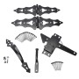 D&D Metal Traditional Walk Gate Kit For Wood Gates With Post Latch, Gate Handle, and 8" Strap Hinge (Black)  - 810001
