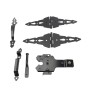D&D Contemporary Post Latch Kit - Post Latch, 8" Heavy Duty Strap Hinge, and Gate Handle (Black) - 810008