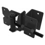 D&D Powder-Coated Stainless Steel, Self-Closing, Adjustable, Narrow to 2" Wrap-Around Gate Hinges for Vinyl Gates - Black - DDS2HNW3A