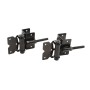 D&D Powder-Coated Stainless Steel, Self-Closing, Adjustable, Narrow to 2" Wrap-Around Gate Hinges for Vinyl Gates - Black - DDS2HNW3A