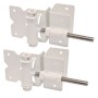 D&D Stainless Steel Self-Closing Regular Hinge, Adjustable, Narrow To Wrap 2" Gate Frame for Wood or Vinyl Gates (Pair) White - DDS2HNW3AW