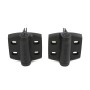 D&D TruClose Round Heavy-Duty Self-Closing Gate Hinges For 1 7/8" and 2" Chain Link Round Gate Posts (Pair) Black  - TCHDRND2S3